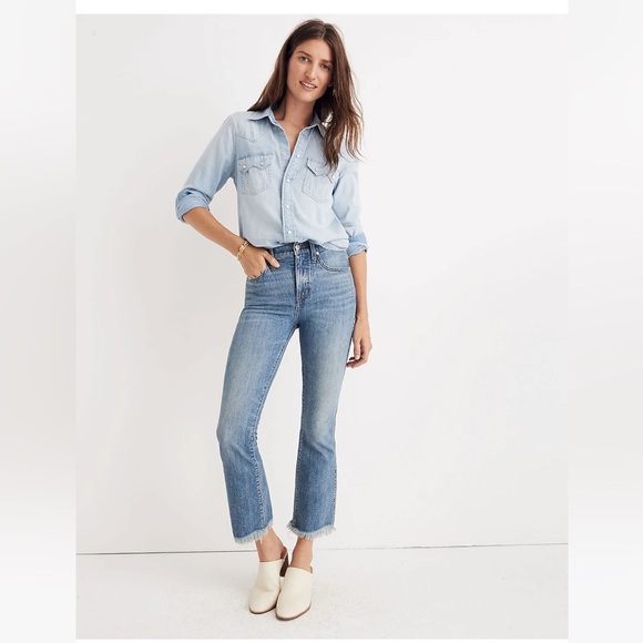 Madewell Cali-Demi boot jeans with frayed hem - Picture 5 of 8